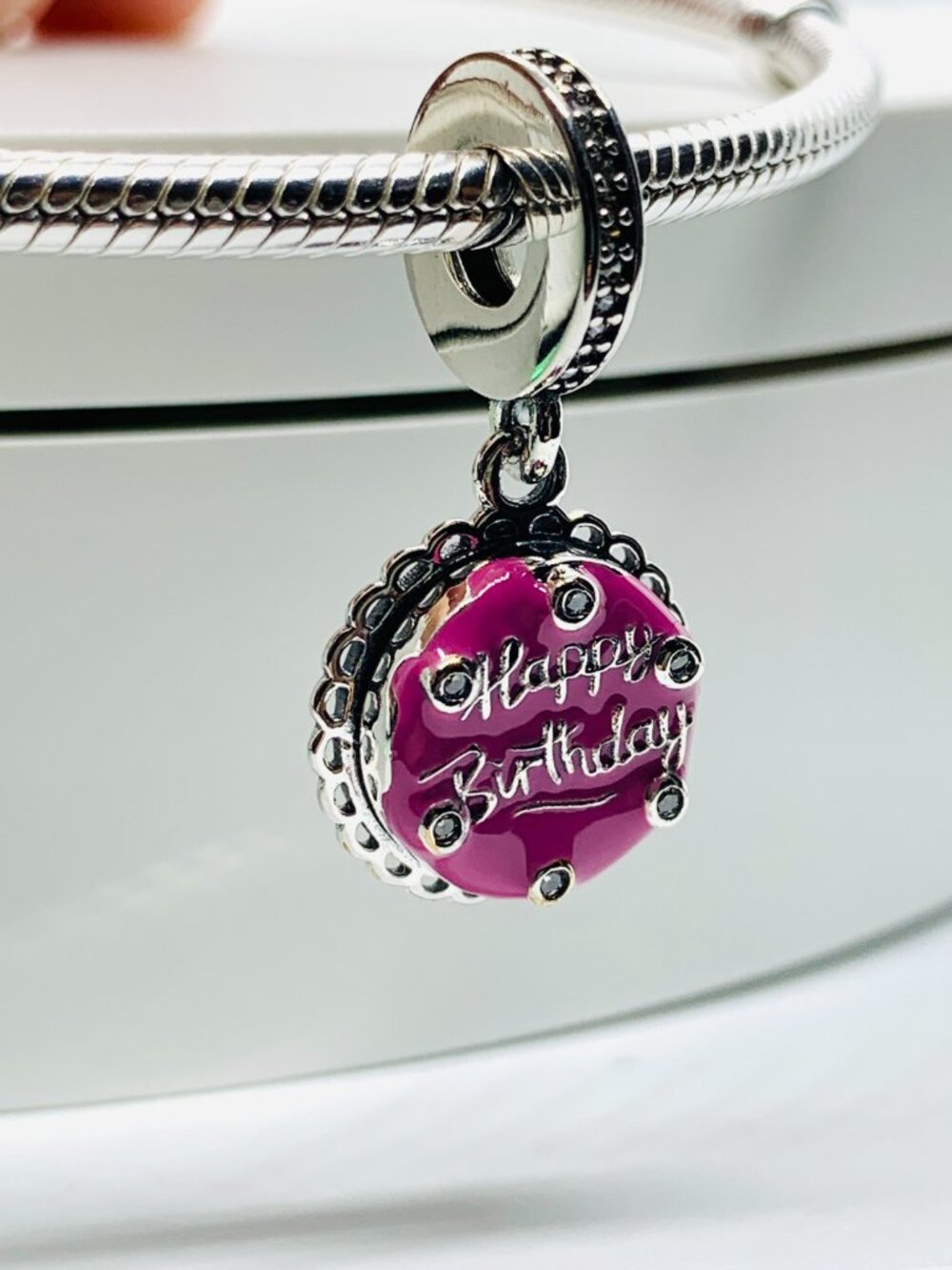 NEW Authentic Pandora PINK Birthday Cake Dangle Charm 798888C01
